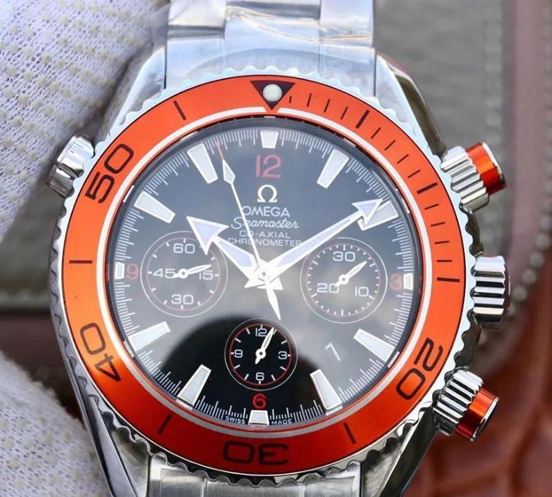 Omega Seamaster Planet Ocean 232.30.46.51.01.002 1:1 Best Edition Replica Watch Swiss ETA7750 Black Dial with orange marker